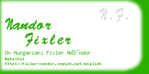 nandor fixler business card